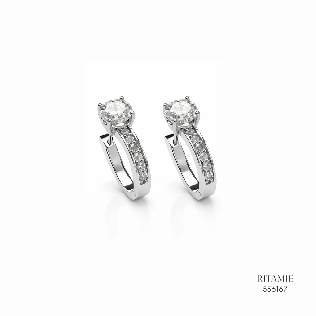 The Infinity Radiance Silver Moissanite Earrings 556167