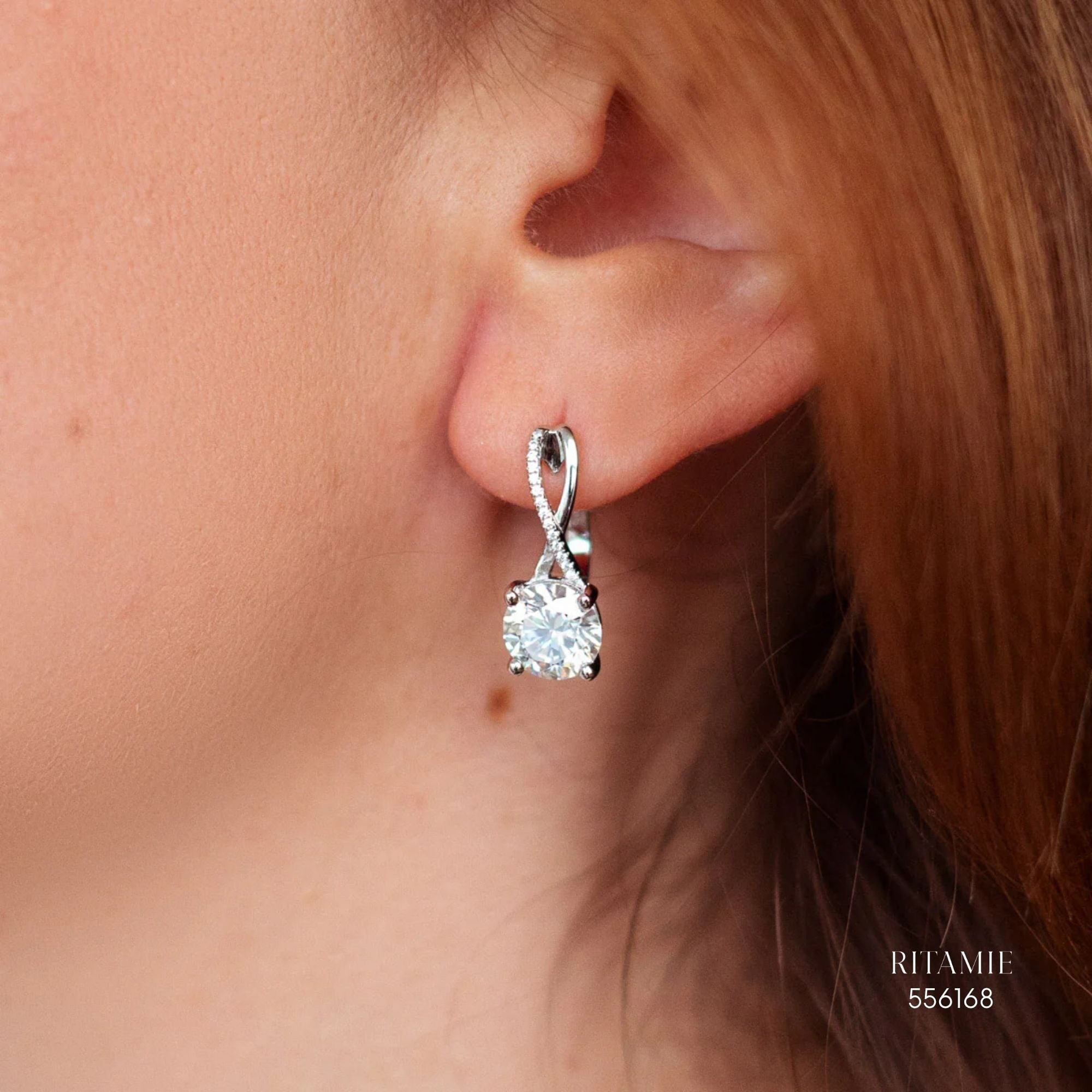 The Infinity Radiance Silver Moissanite Earrings 556168