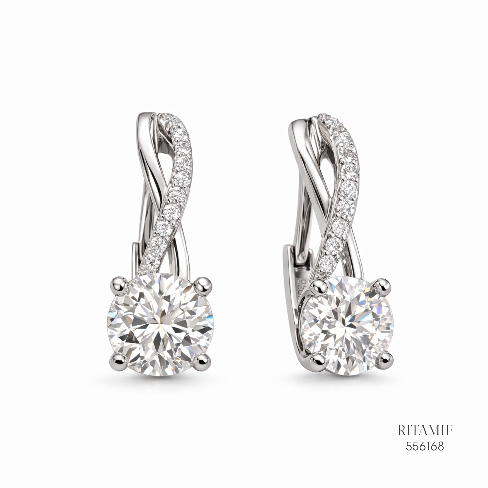 The Infinity Radiance Silver Moissanite Earrings 556168