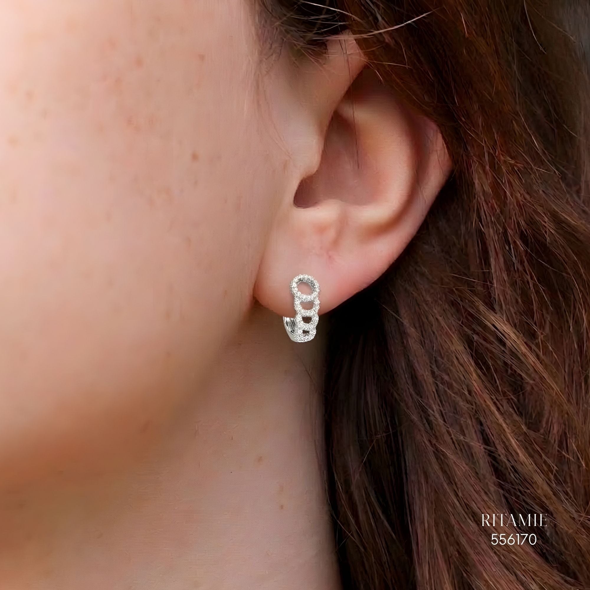 The Infinite Orbit Silver Moissanite Earrings 556170