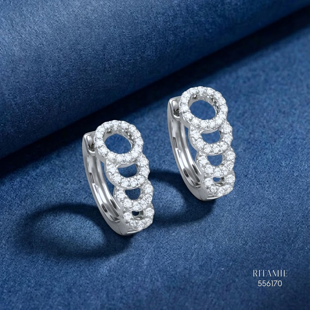 The Infinite Orbit Silver Moissanite Earrings 556170