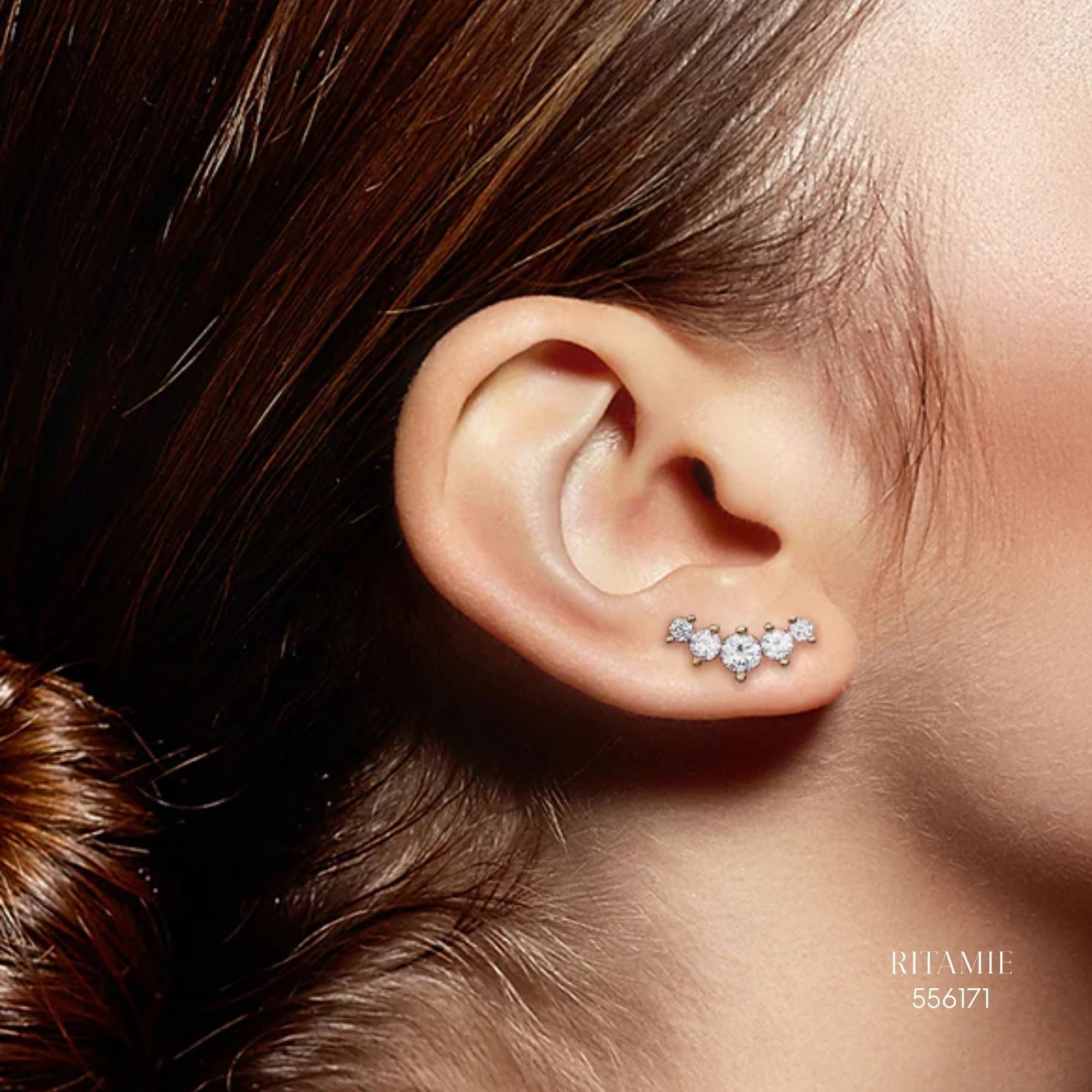 The Luminous Arc Silver Moissanite Climbers 556171