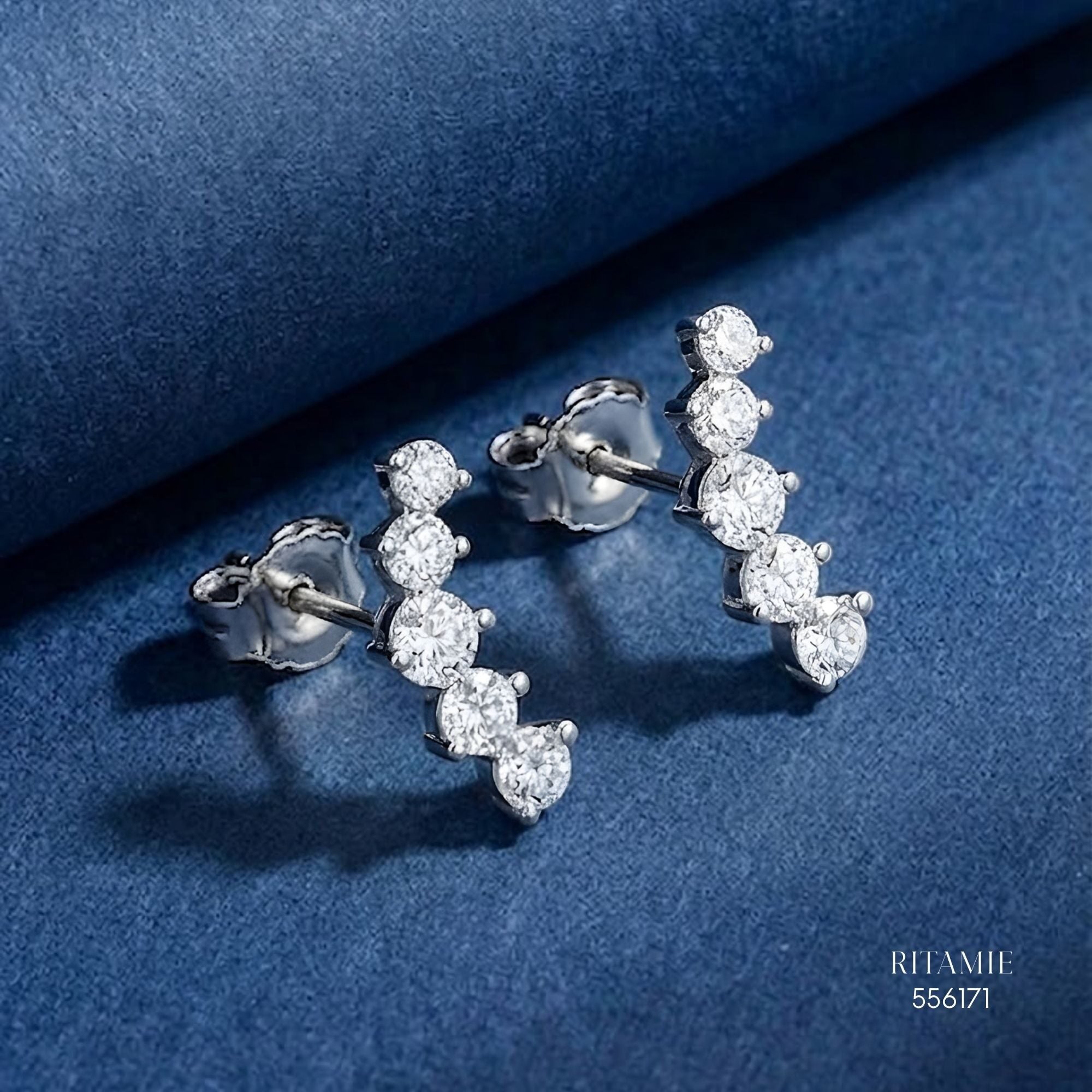 The Luminous Arc Silver Moissanite Climbers 556171
