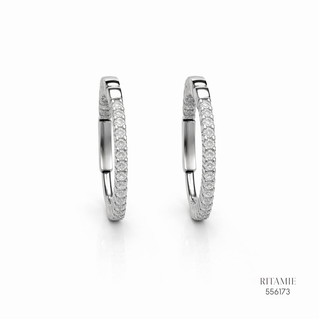 The Stellar Hoop Silver Moissanite Earrings 556173