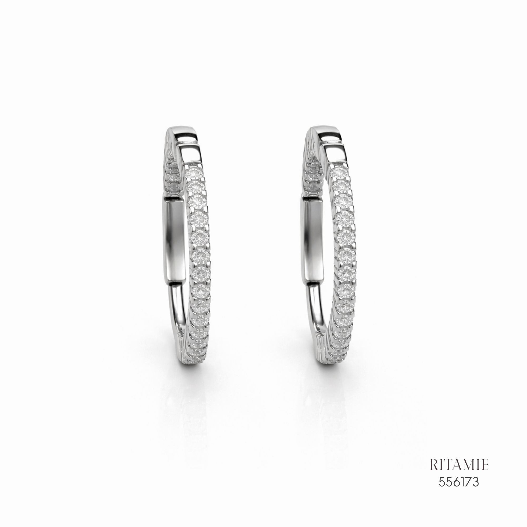 The Stellar Hoop Silver Moissanite Earrings 556173