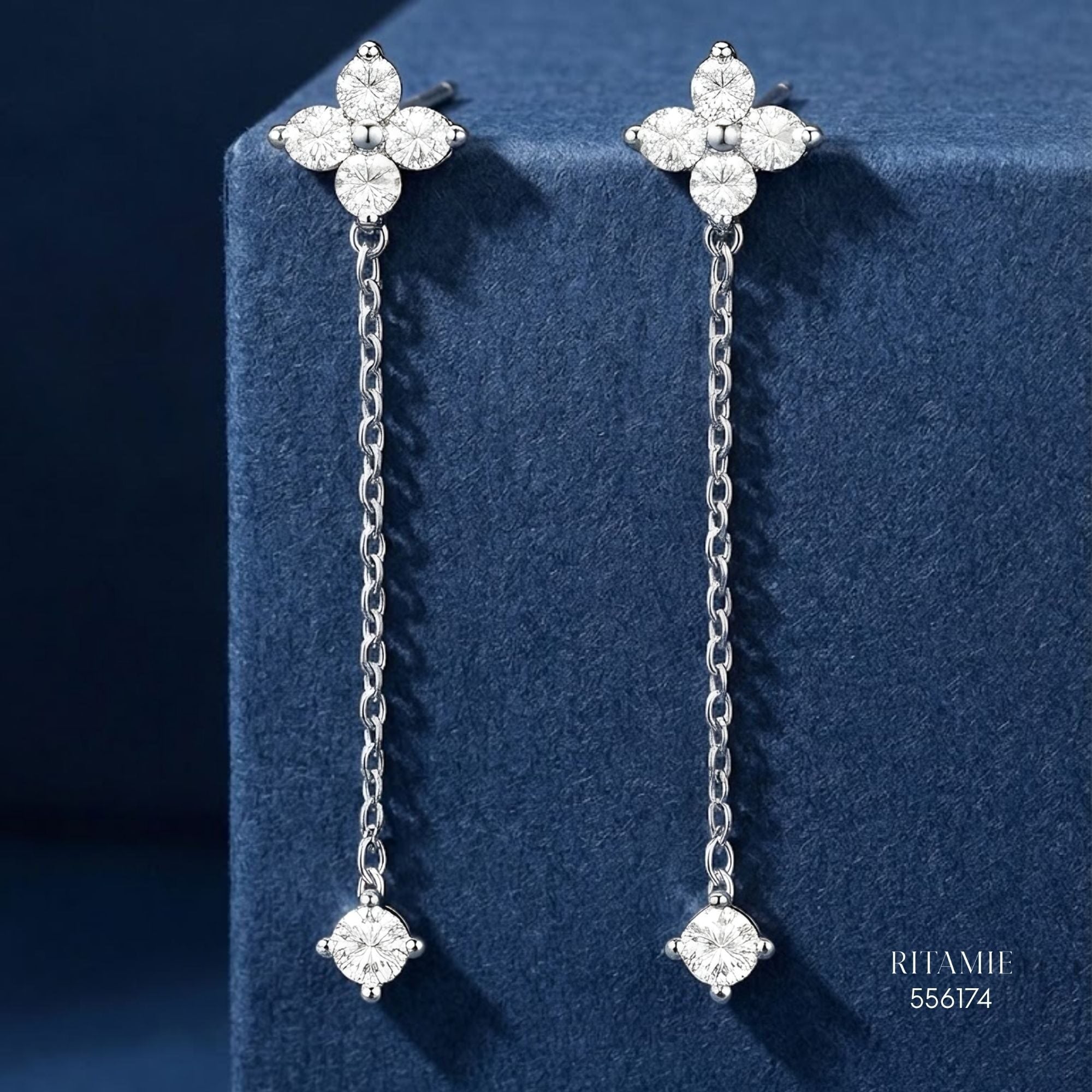 The Lucky Whisper Silver Moissanite Earrings 556174