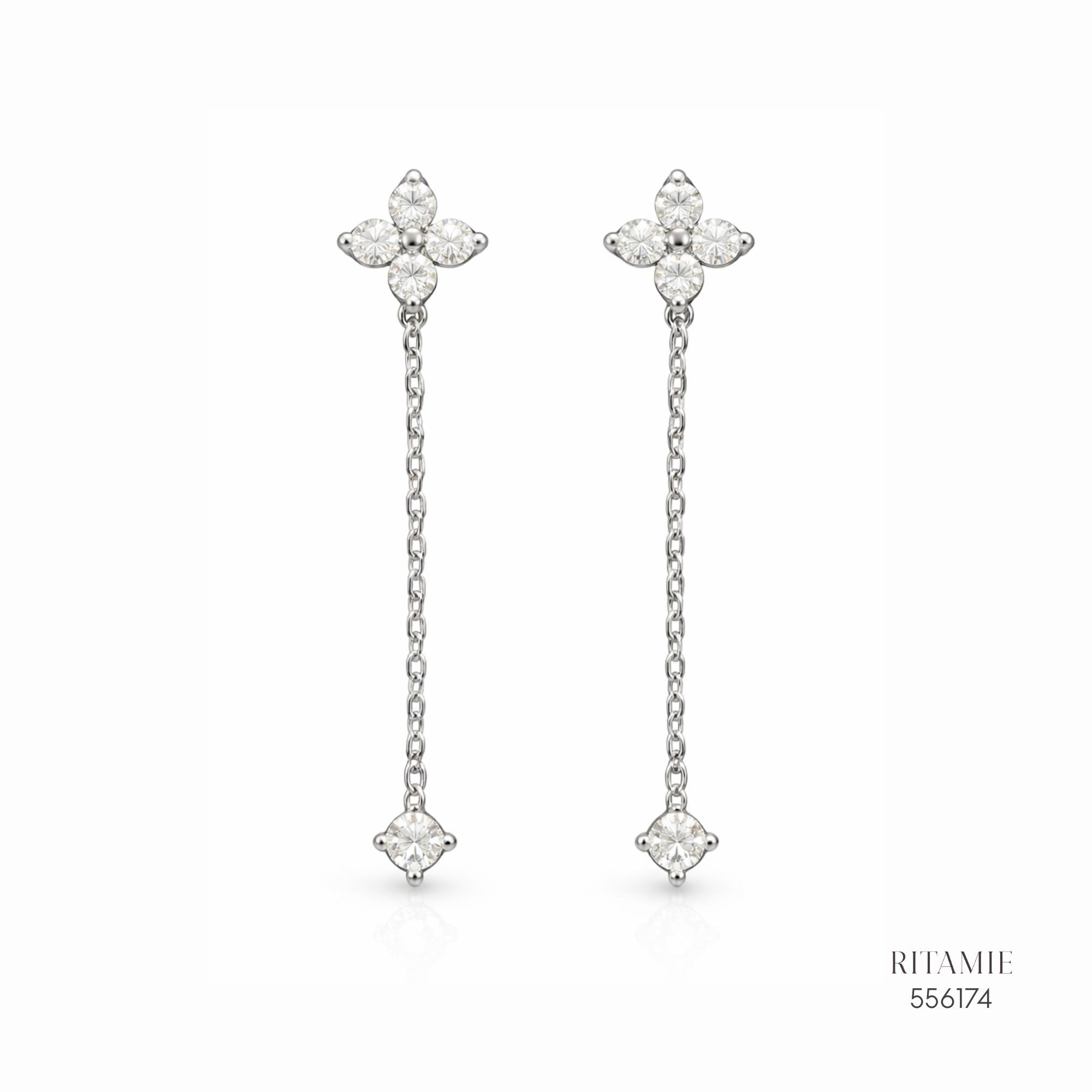 The Lucky Whisper Silver Moissanite Earrings 556174