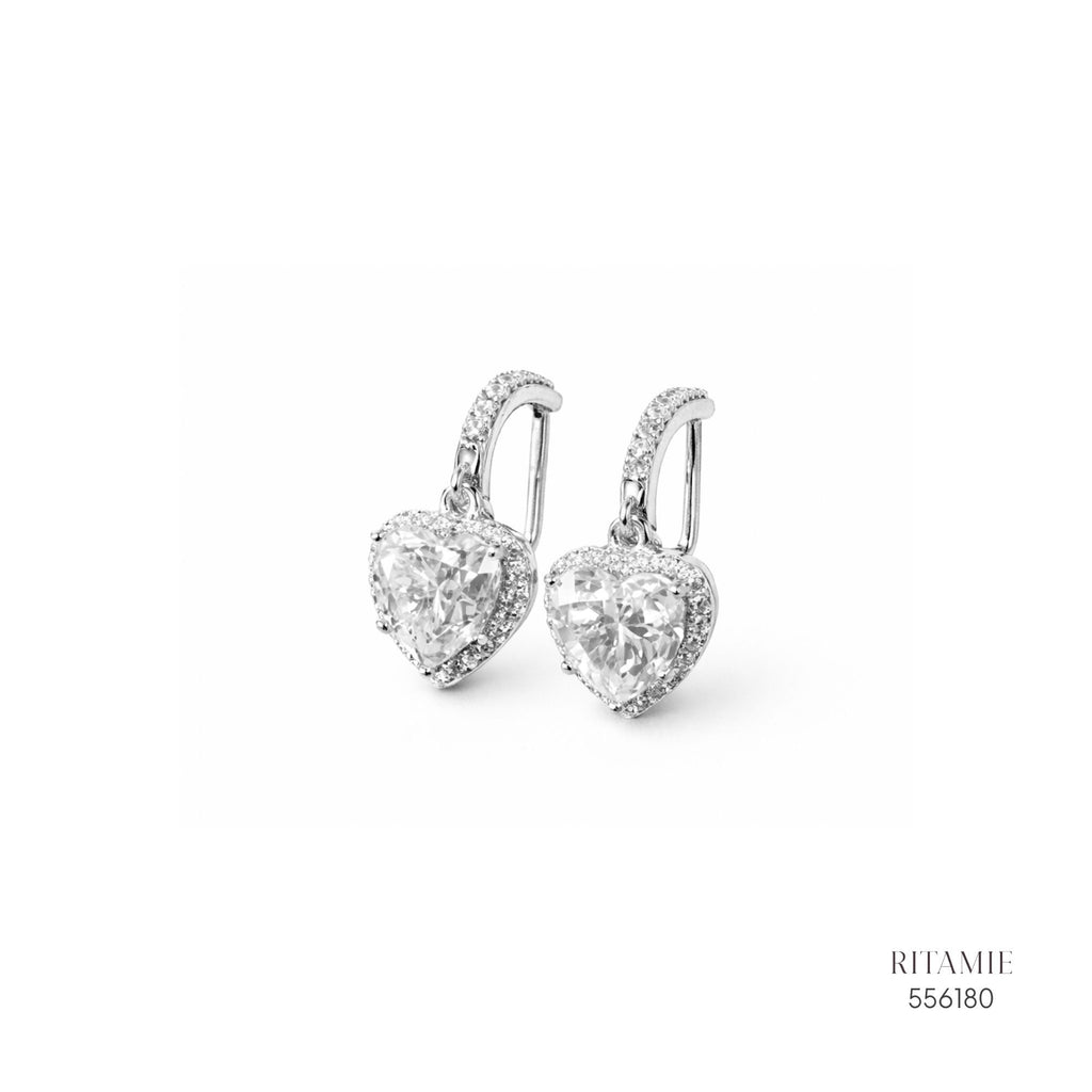 The Eternal Heart Silver Moissanite Earrings 556180