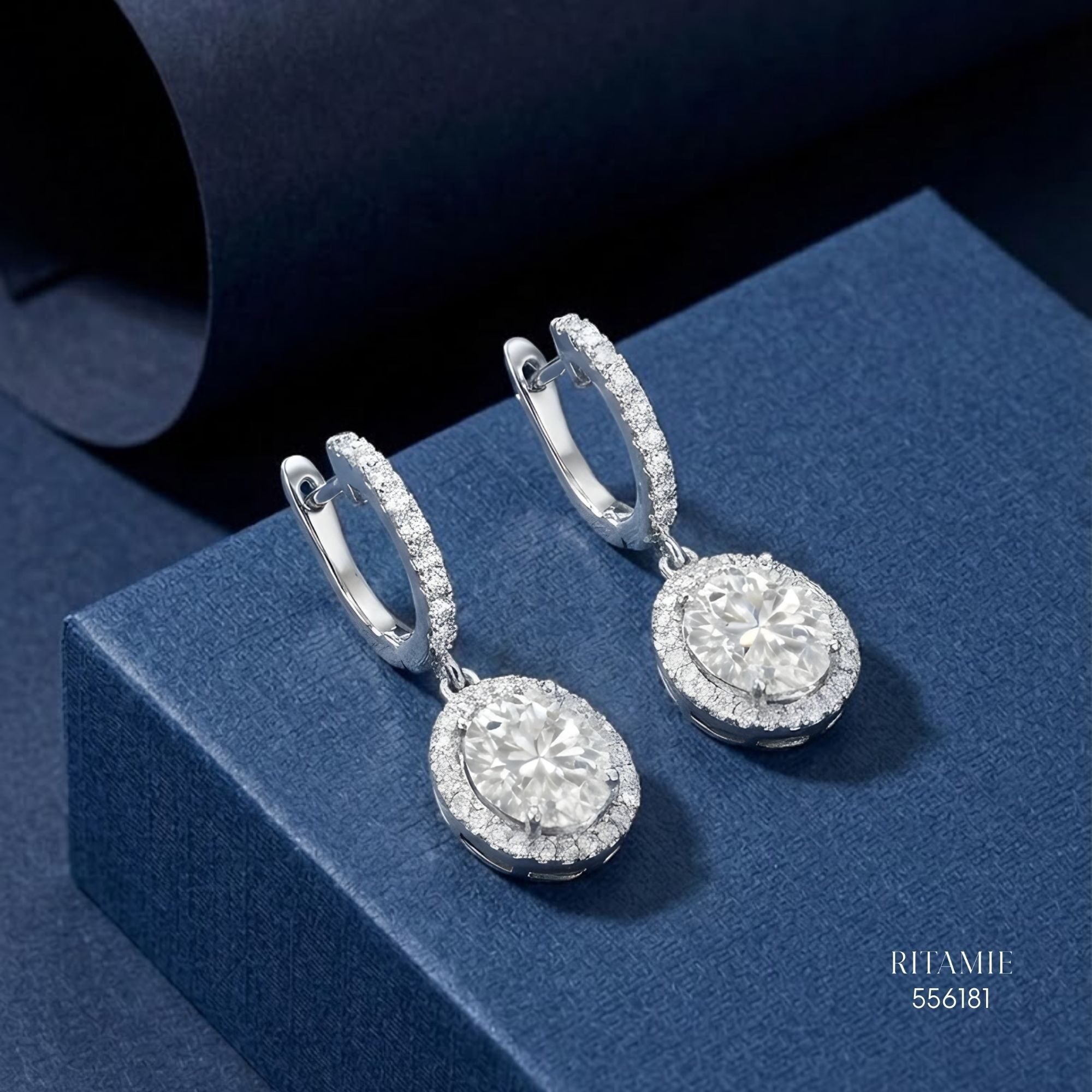 The Luminous Aura Silver Moissanite Earrings 556181