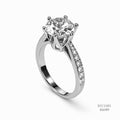 Classic Six-Prong Pav? Moissanite Ring 556189
