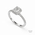 Emerald Halo Pav? Moissanite Ring 556193