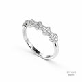 Clover Blossom Moissanite Silver Ring 556196