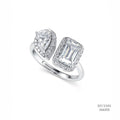 Toi et Moi Emerald Pear Halo Ring 556200