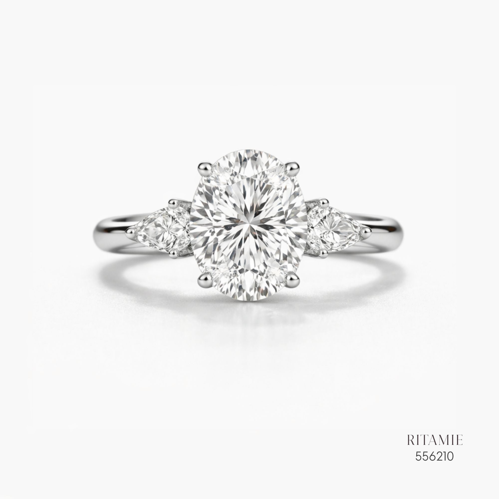 Oval Pear Three-Stone Moissanite Ring 556210