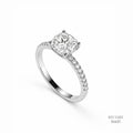 Cushion Pav? Moissanite Silver Ring 556211