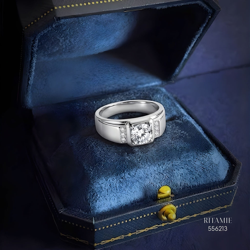 The Urban Sovereign Silver Moissanite Ring 556213
