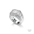 The Emerald Sovereign Silver Moissanite Ring 556217