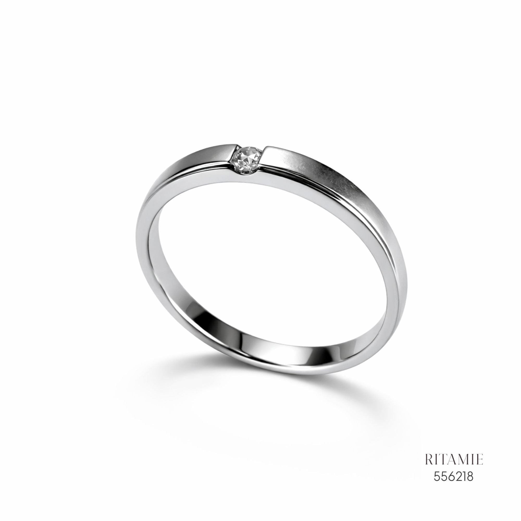 Minimalist Tension Moissanite Silver Ring 556218