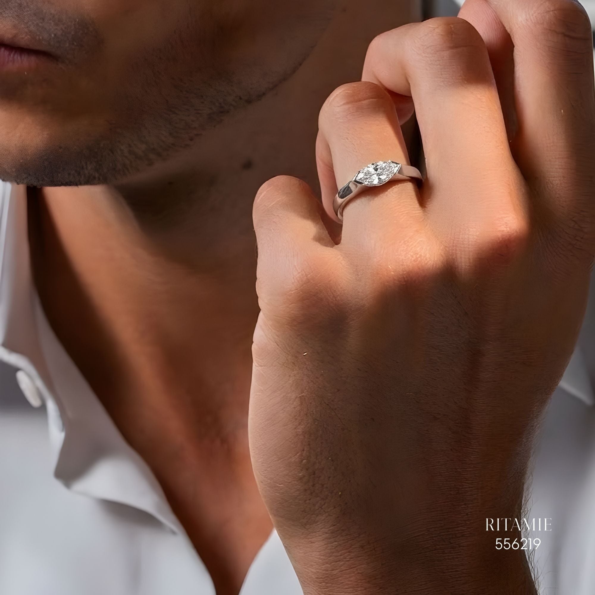 Marquise Horizon Moissanite Ring 556219