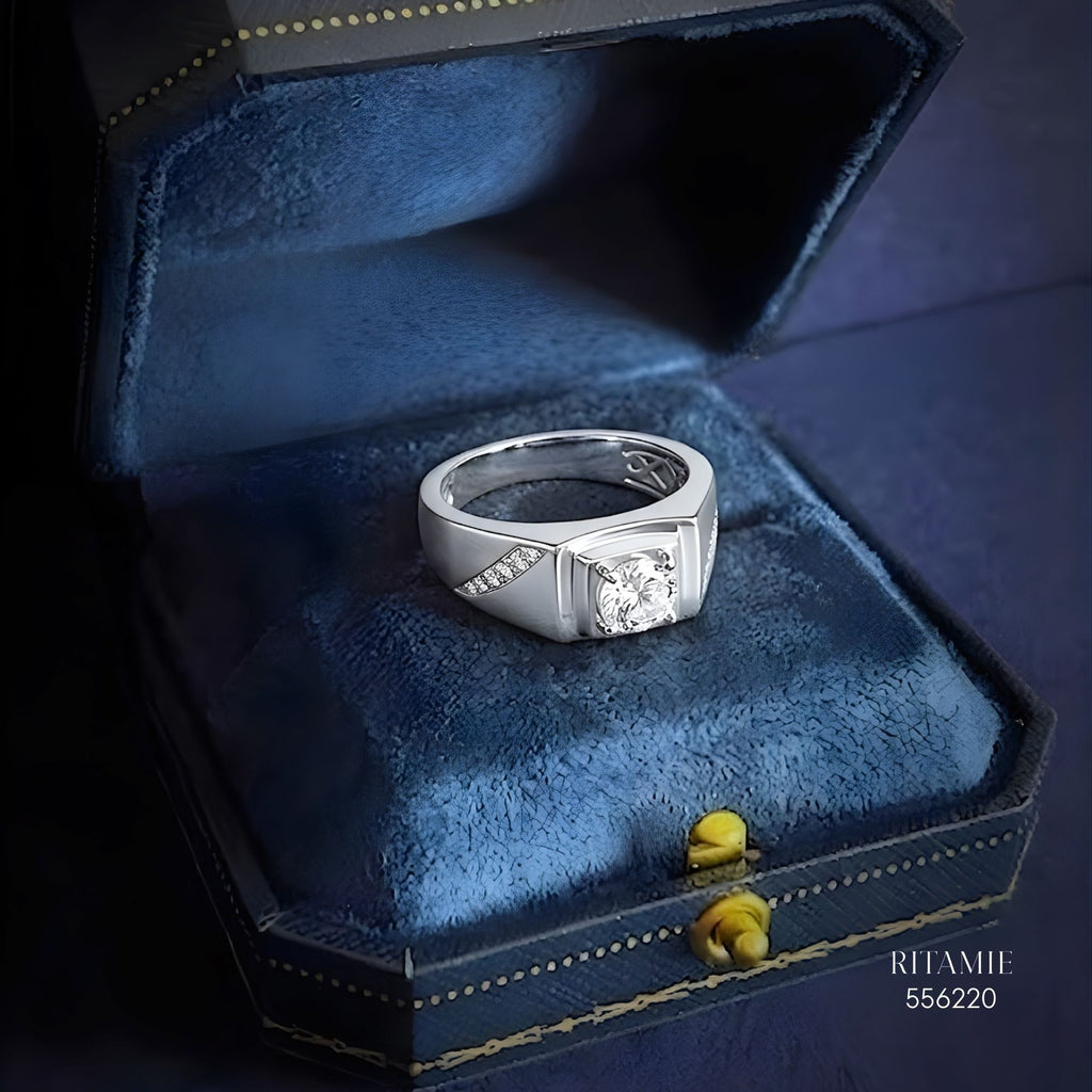 The Urban Sovereign Silver Moissanite Ring 556220