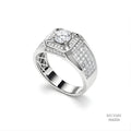 The Grand Sovereign Silver Moissanite Ring 556224