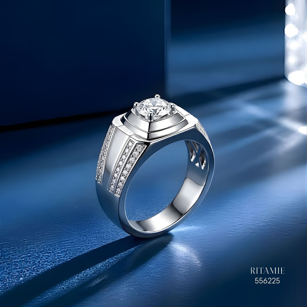 The Urban Sovereign Silver Moissanite Ring 556225
