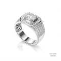 The Sovereign Radiant Silver Moissanite Ring 556226
