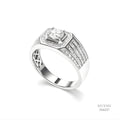 The Sovereign Radiant Silver Moissanite Ring 556227