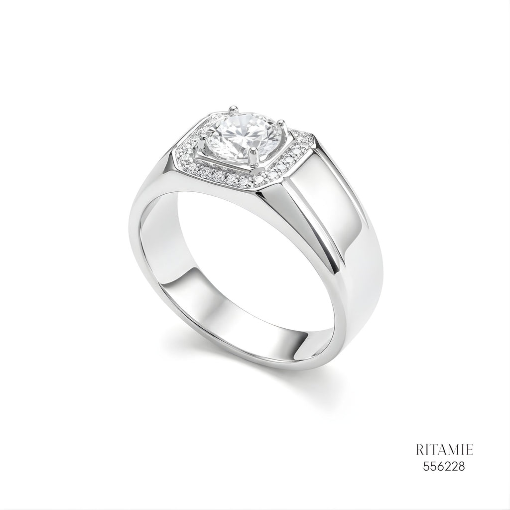 The Urban Sovereign Silver Moissanite Ring 556228