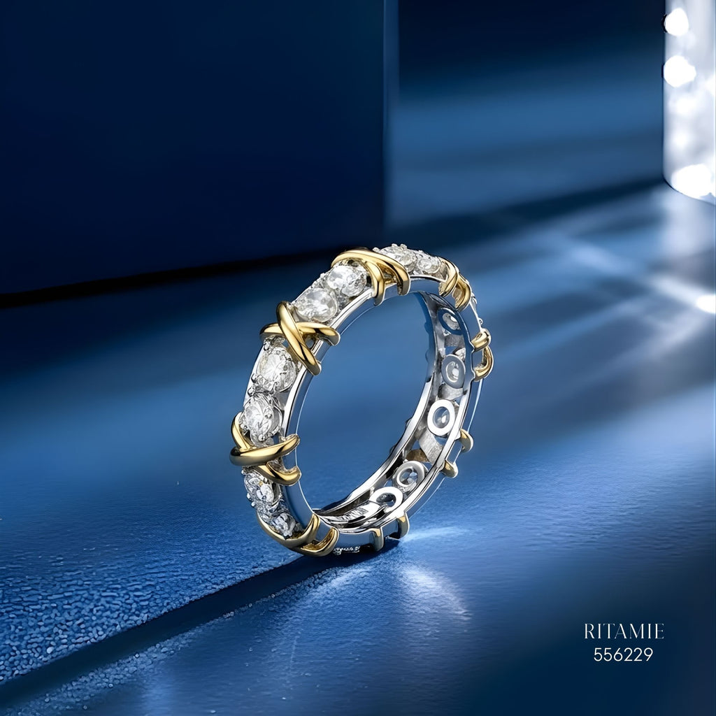 The Eternal Cross Silver Moissanite Ring 556229