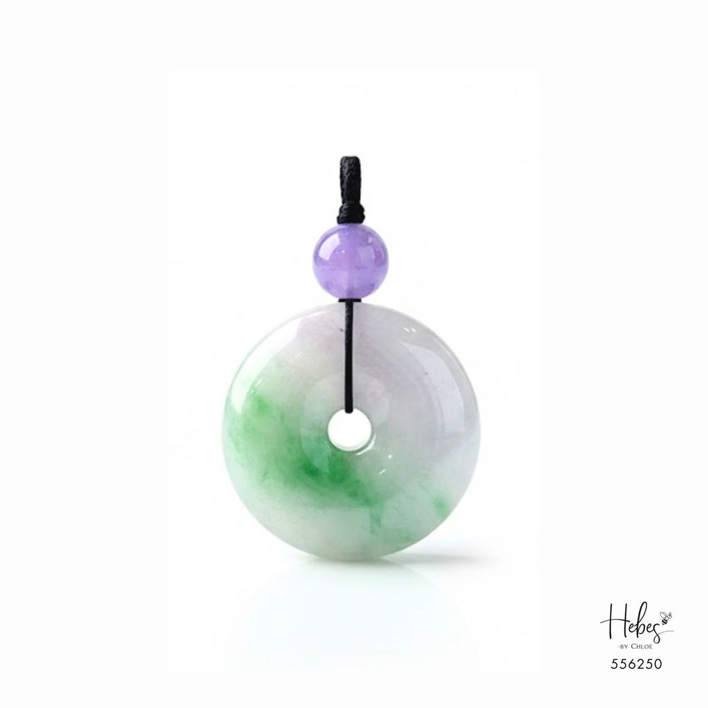 Floating Yang Green Myanmar Jadeite Donut Pendant 556250