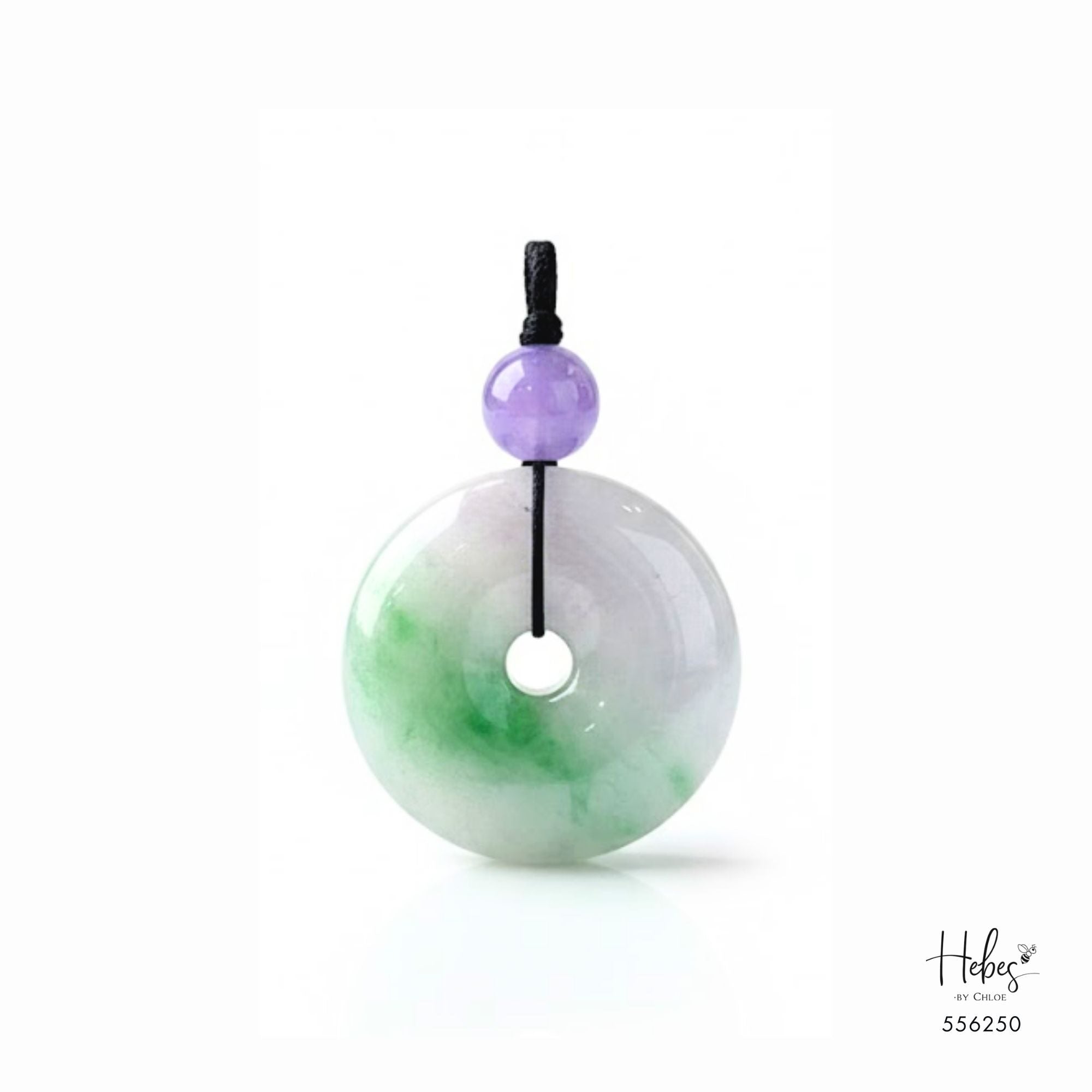 Floating Yang Green Myanmar Jadeite Donut Pendant 556250