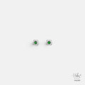 Type A Jadeite Geometric Floral Stud Earrings 556280