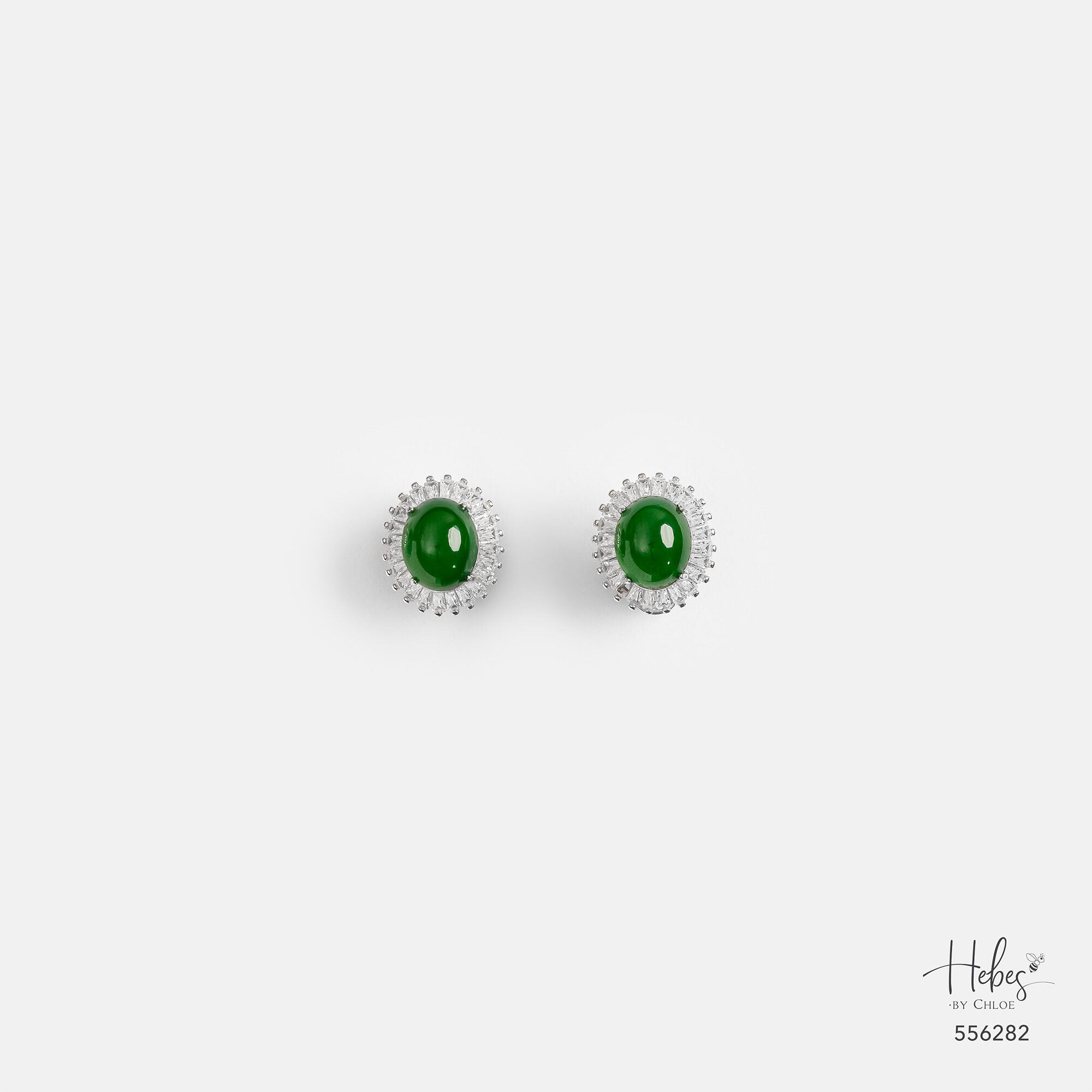 Premium Type A Jadeite Halo Earrings 556282