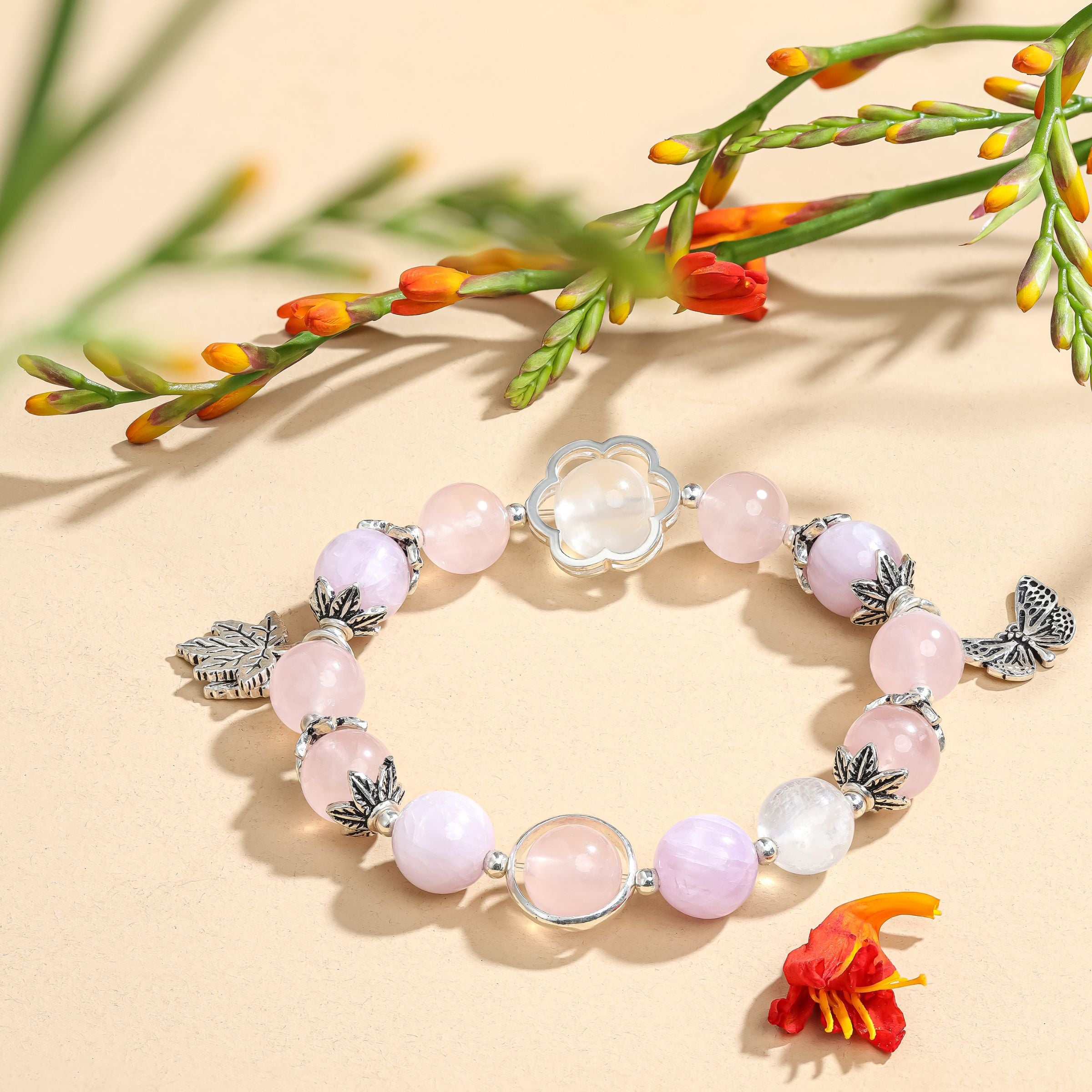Autumn Glow Dewy Dawn Rose Quartz Bracelet 993364