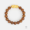 24K Gold Brown Rutilated Quartz Pixiu Bracelet (11mm) 992904