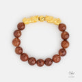 24K Gold Pixiu Brown Rutilated Quartz Pixiu Bracelet (10mm) 992907