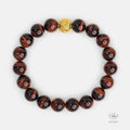 Gold Vermeil Money Ball Red Tiger Eye Bracelet (12mm) 993047