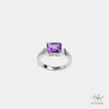 Amethyst 14K Gold Diamond Ring HC550106