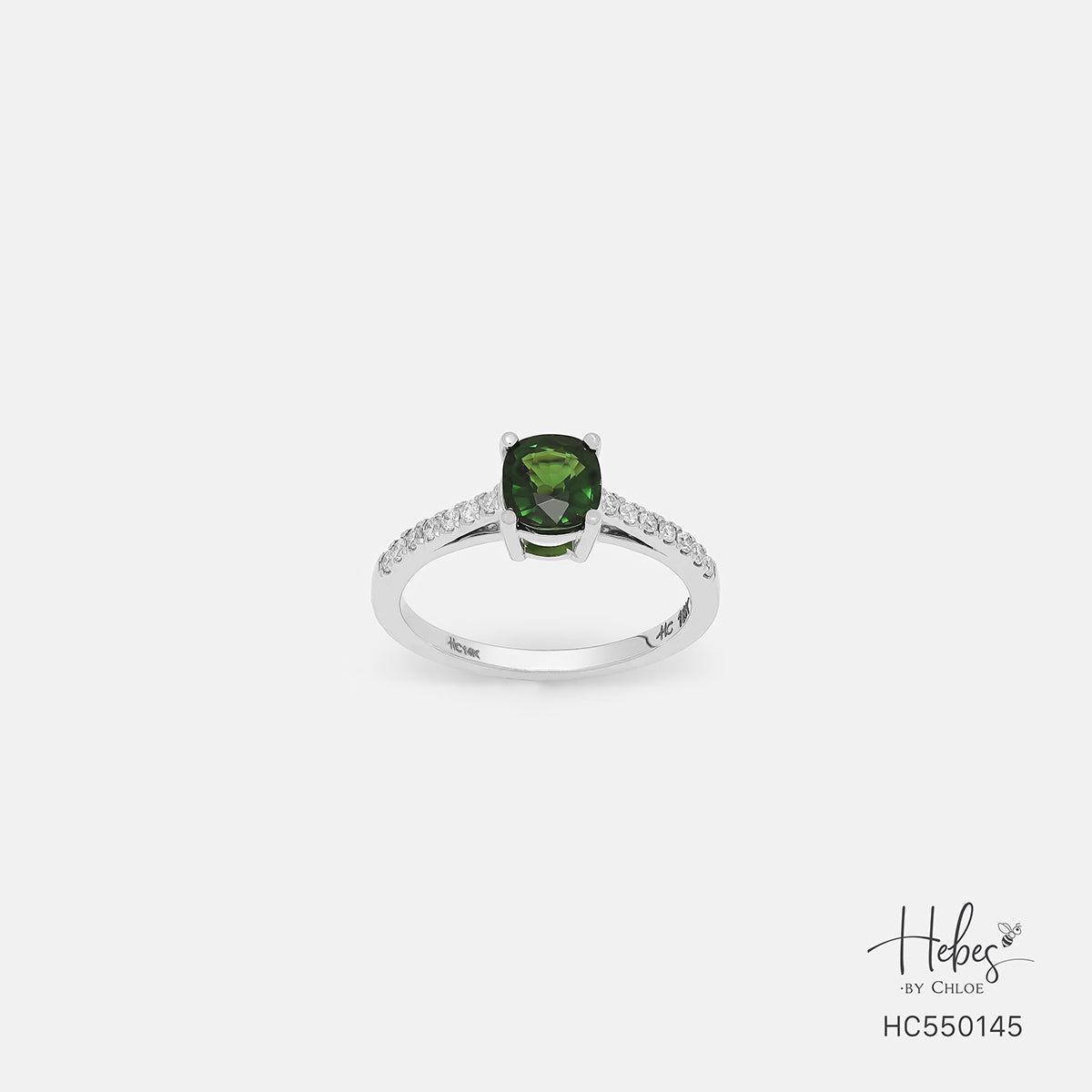 Green Tourmaline 14K Gold Diamond Ring HC550145