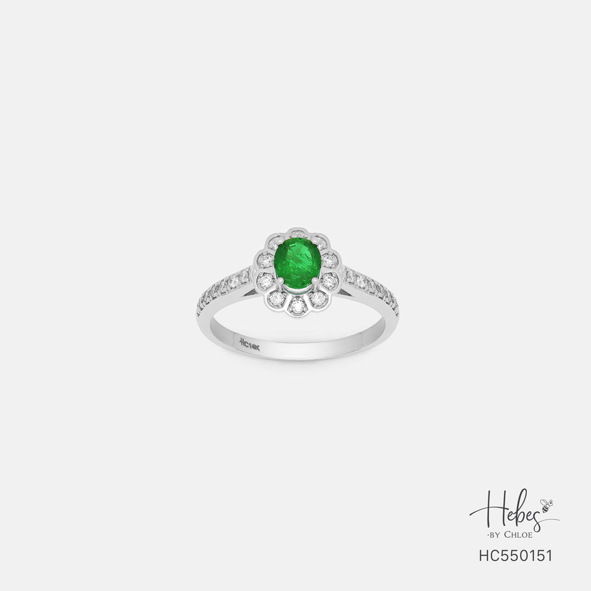 Emerald 14K Gold Diamond Ring  HC550151