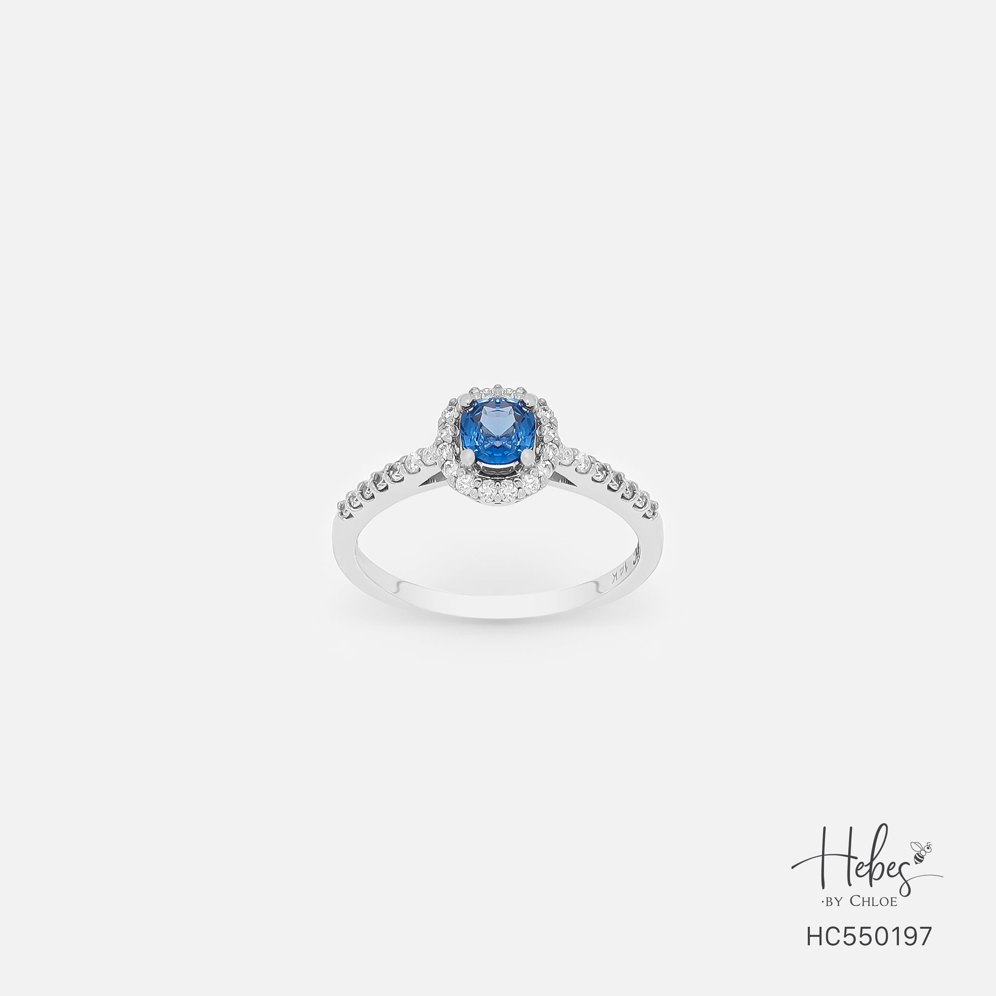 Blue Spinel 14K Gold Diamond Ring HC550197