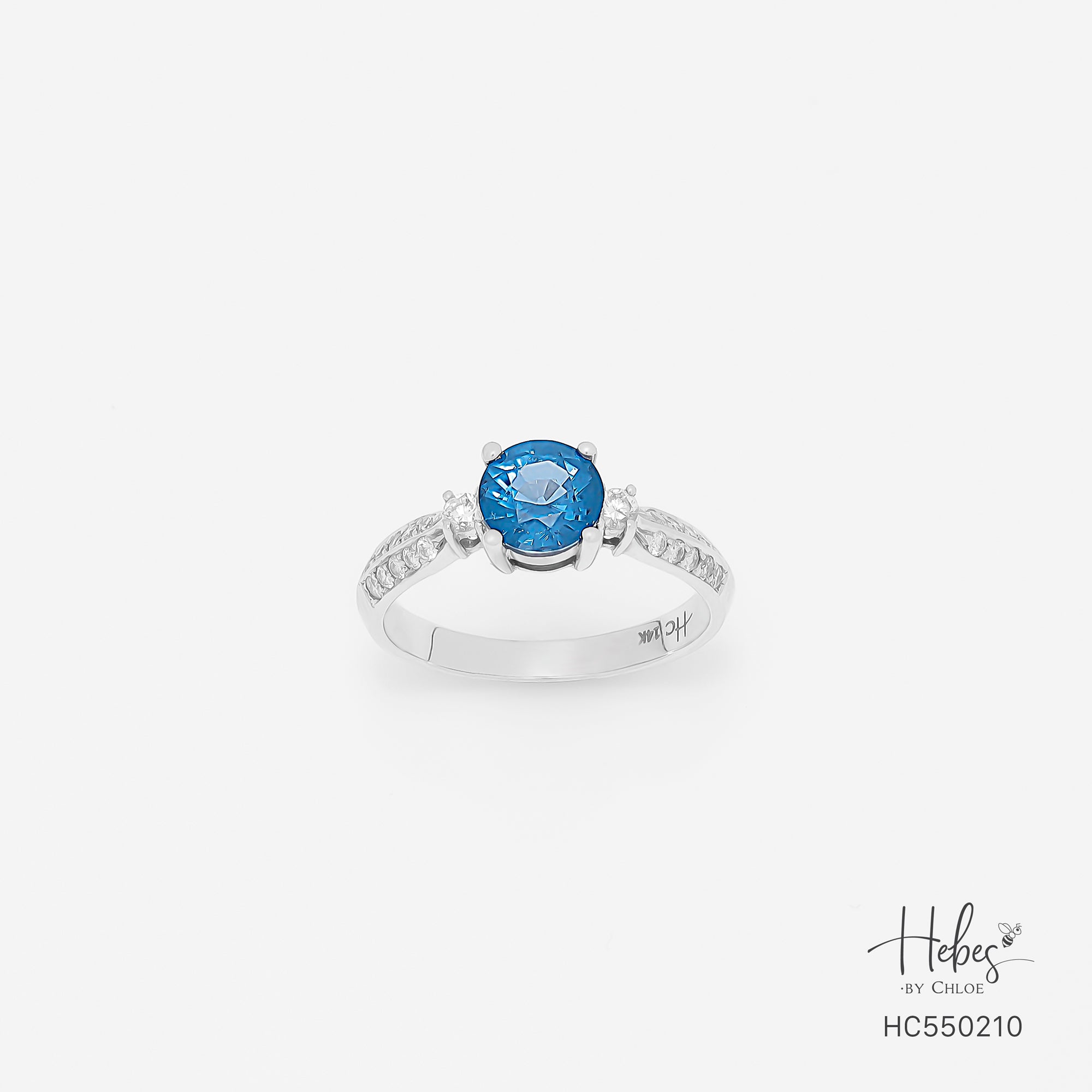 Blue Spinel 14K Gold Diamond Ring HC550210