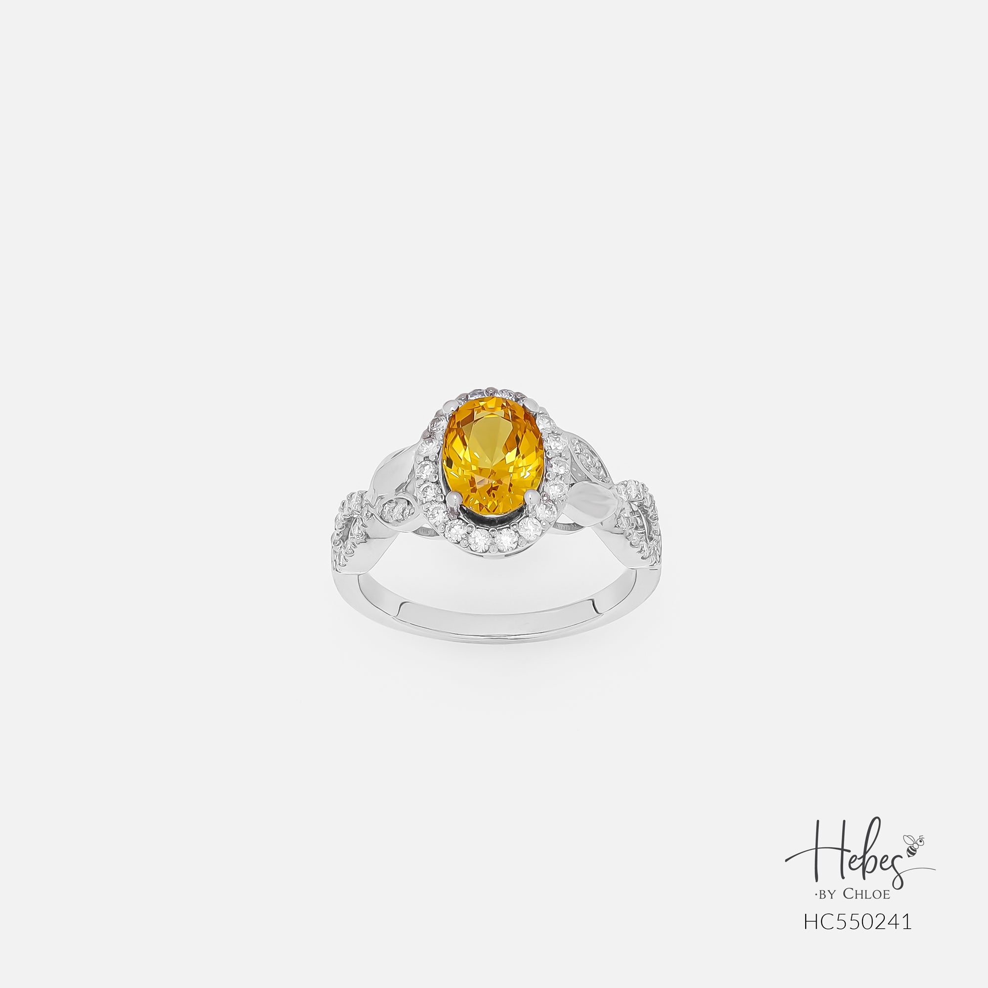 Yellow Sapphire 14K Gold Diamond Ring HC550241