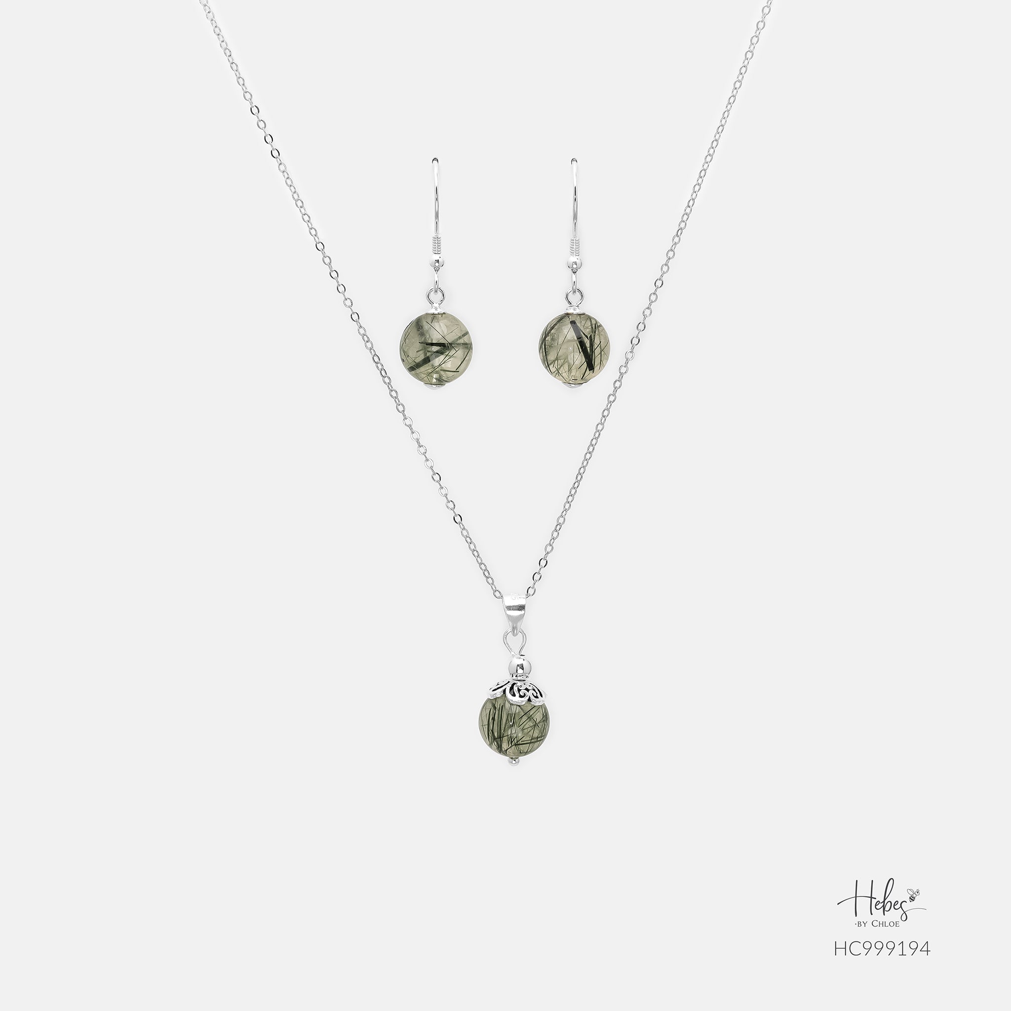 Green Rutilated Quartz Jewelry set HC999194
