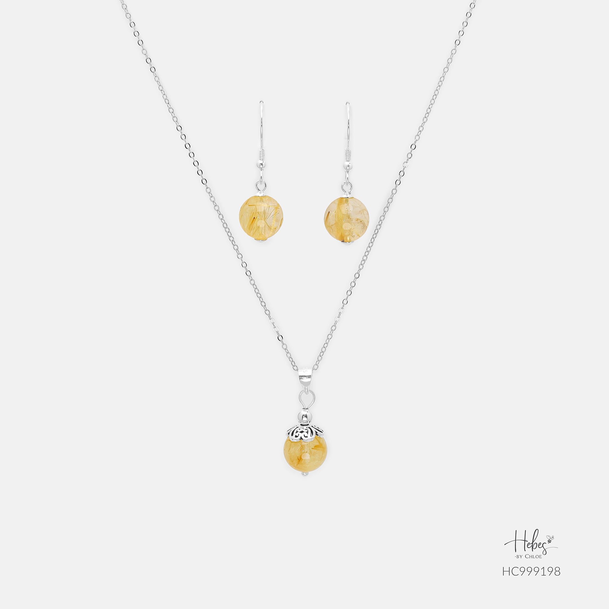 Yellow Rutilated Quartz Jewelry set HC999198