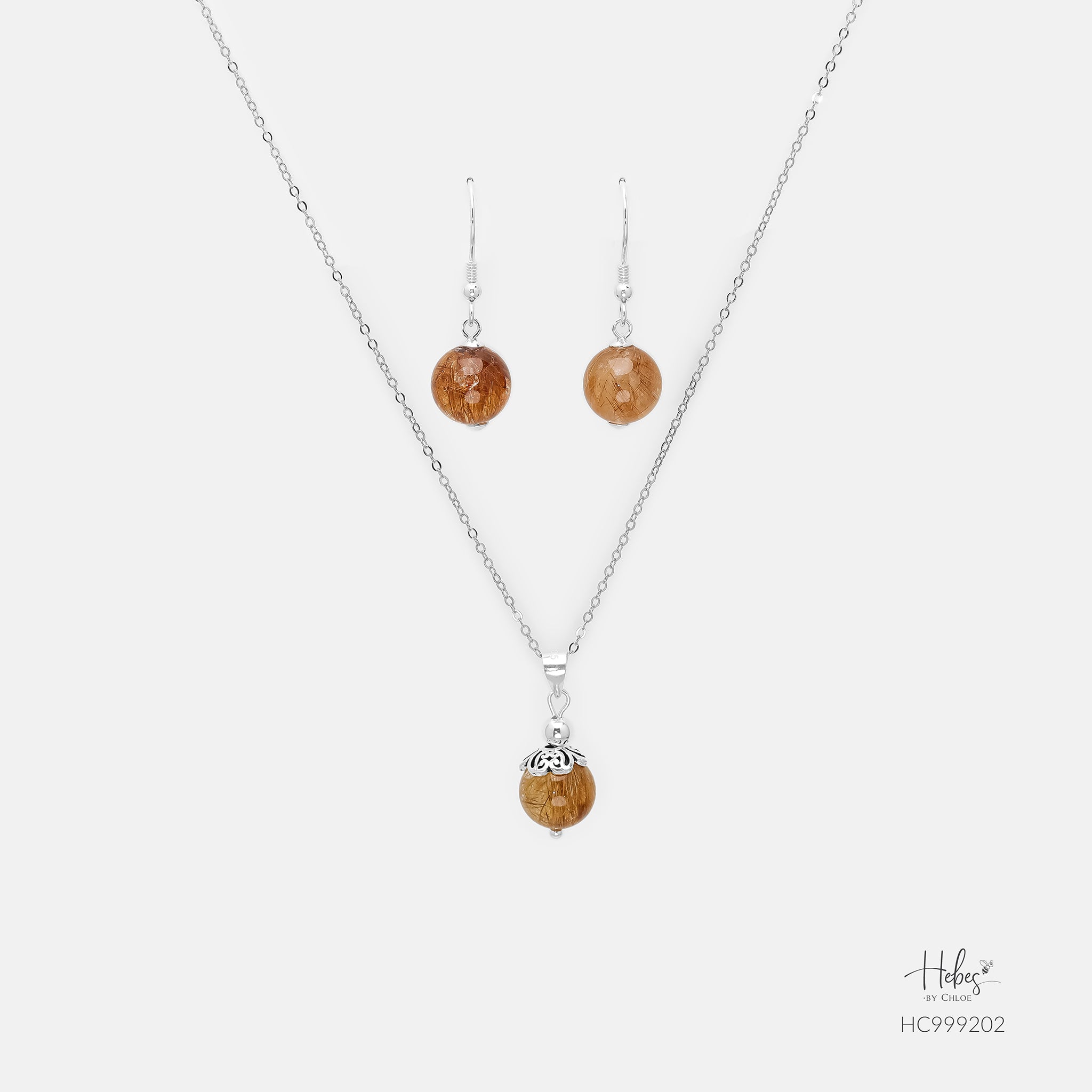 Brown Rutilated Quartz Jewelry set HC999202