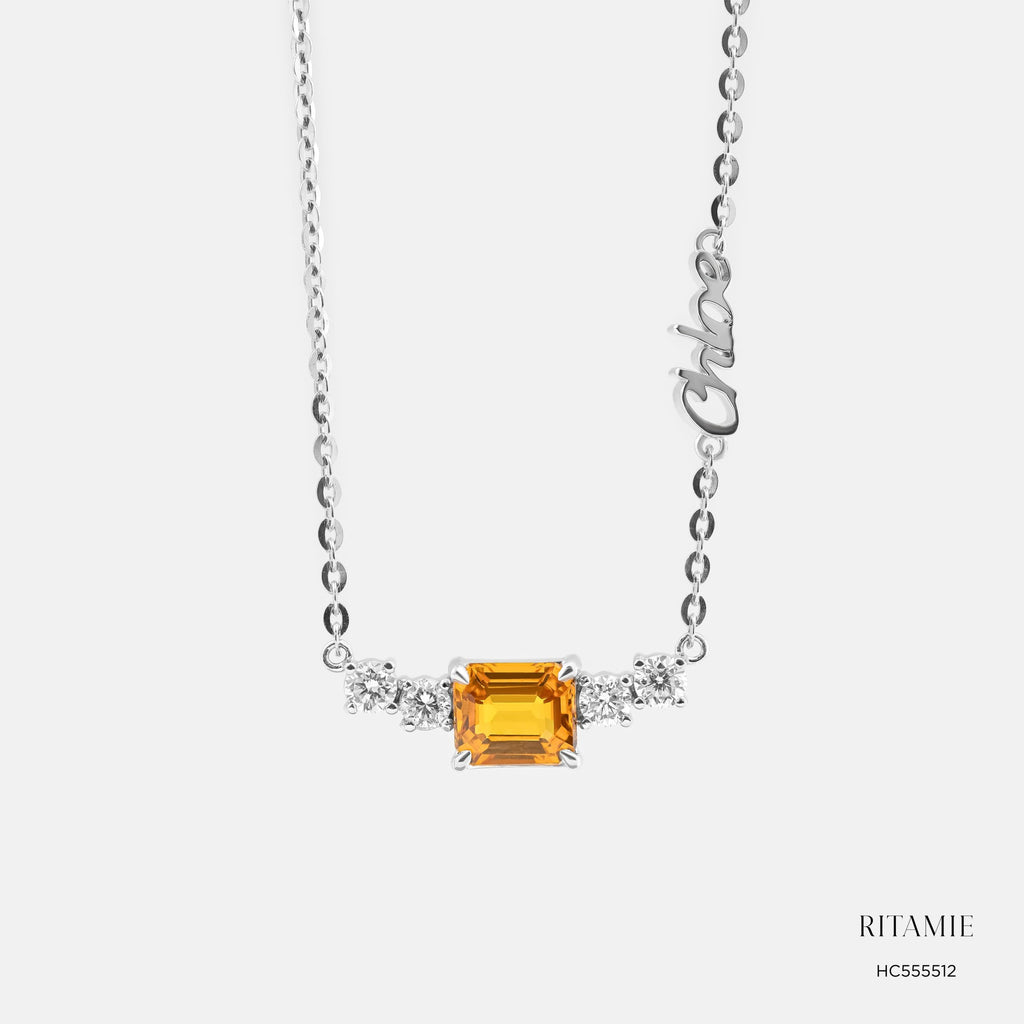 Solar Glow Yellow Sapphire Lab Diamond Pendant HC555512