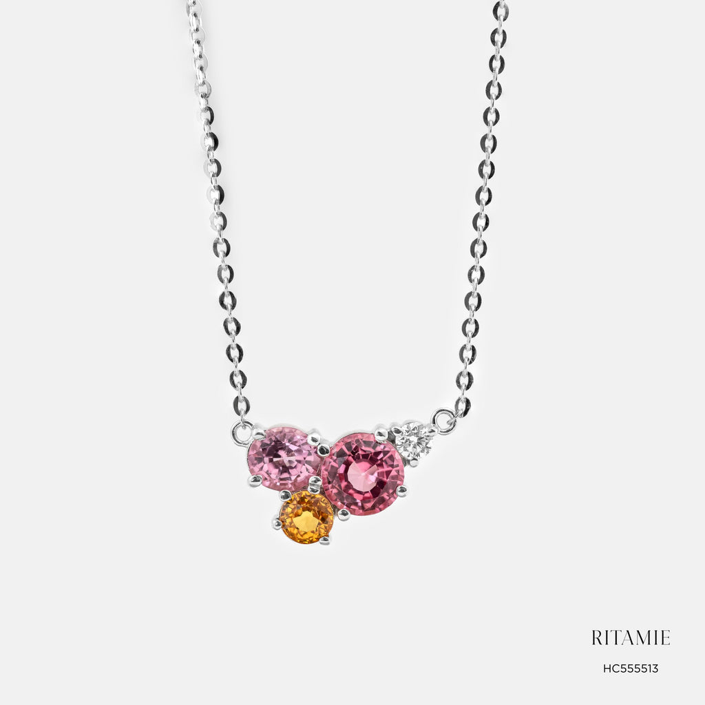 Aurora Luxe Spinel Yellow Sapphire Lab Diamond Pendant HC555513