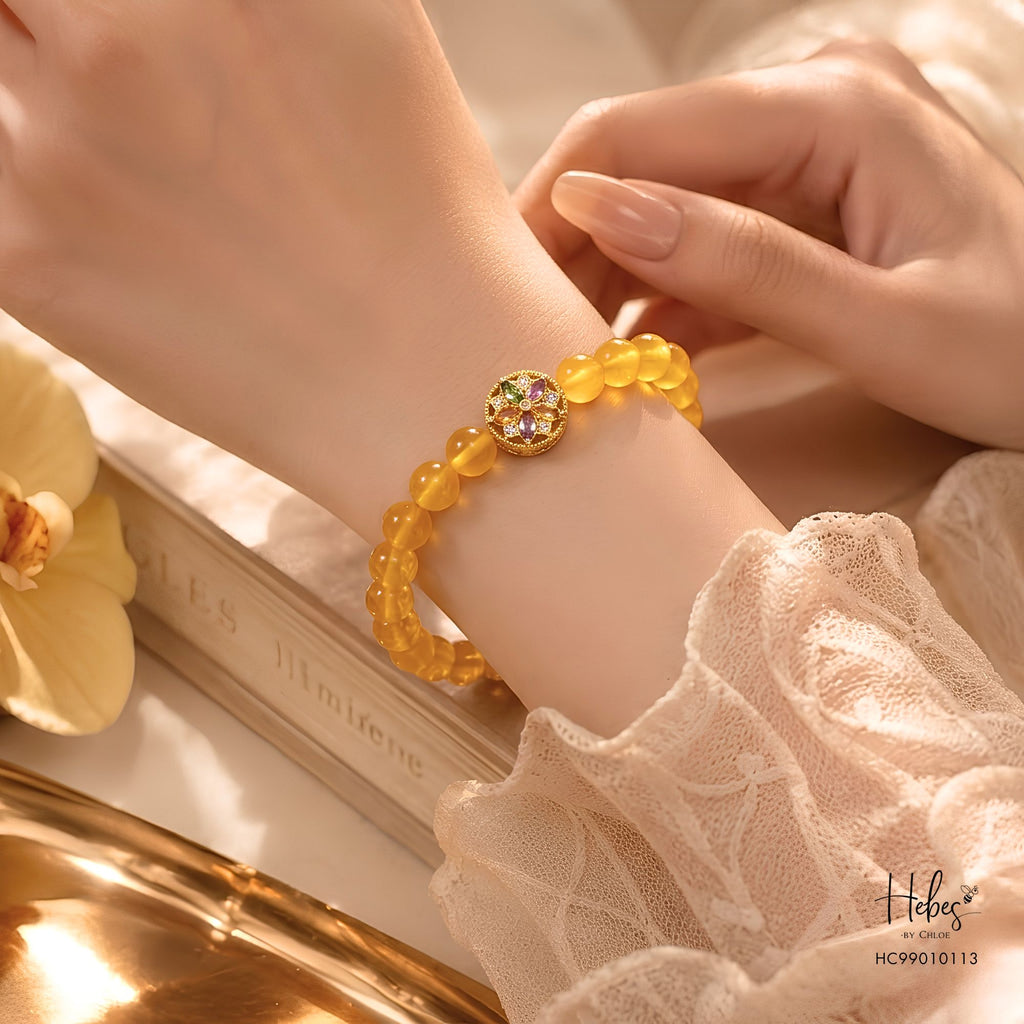 Amber Beaded Charm Bracelet HC99010113
